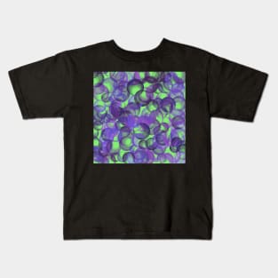 Purple Bubbles with Lime Green Abstract Kids T-Shirt